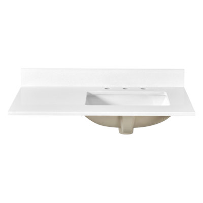 36 Inch Quartz Stone Bathroom Vanity Top And Single Right Sink