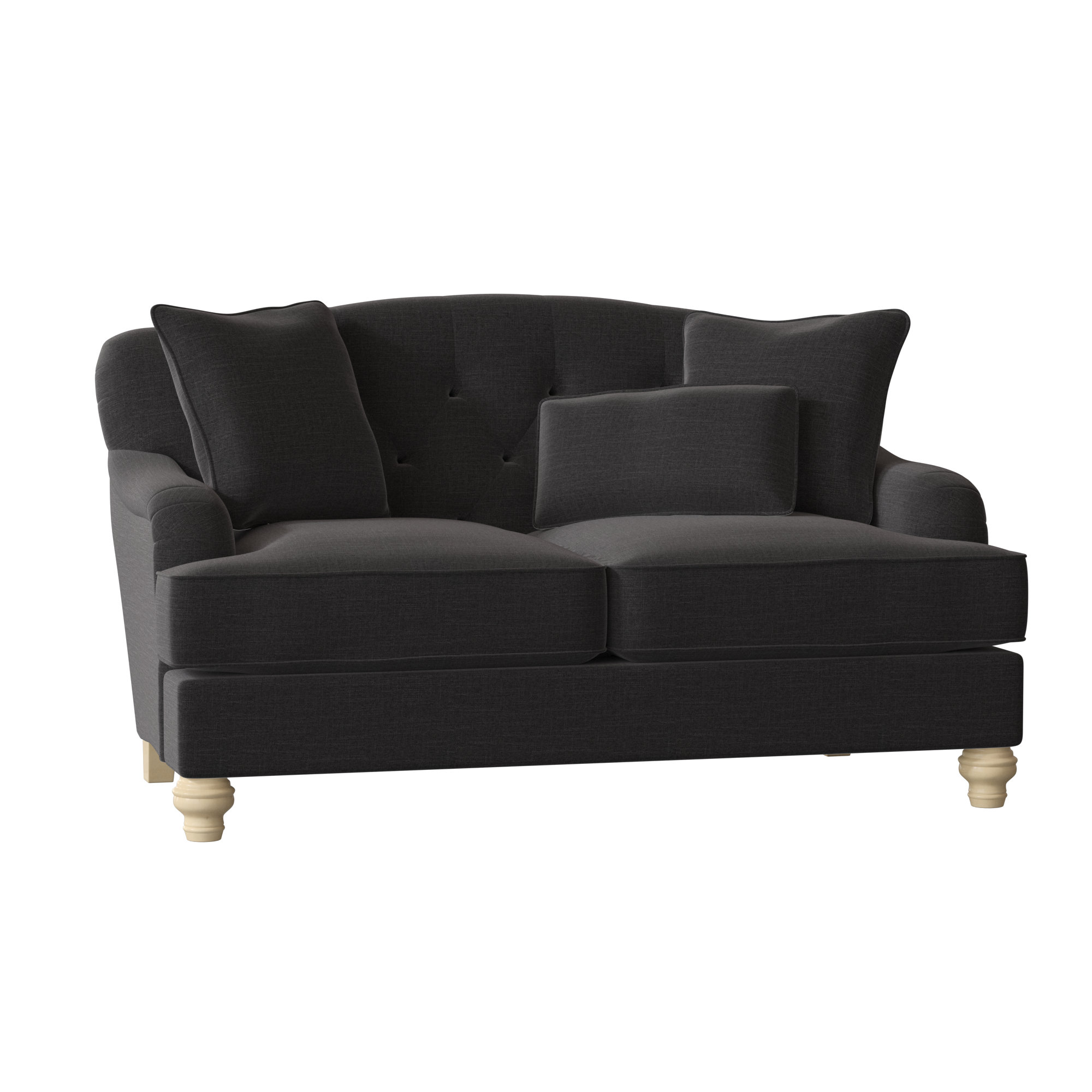 Sullivan 65'' Upholstered Loveseat, Paradigm 45 Black, Linen, No