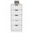 Dresser 42"H, 5 Drawers , Slim Storage Chest Of Drawers, White-313987327