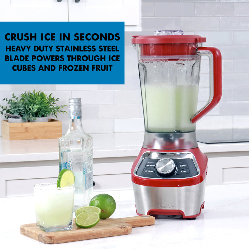 Kenmore Countertop Blender - Electric Mixer for Smoothie, Milkshake, Ice Crush with Pulse Function