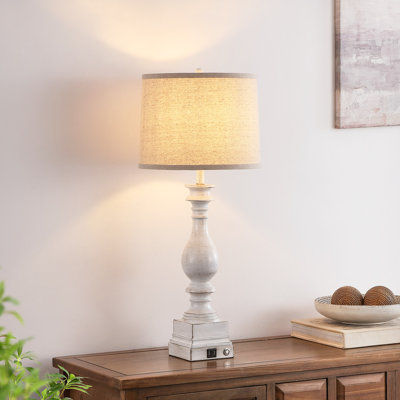 Citronelle 27.5" Resin Table Lamp with Dual USB Ports