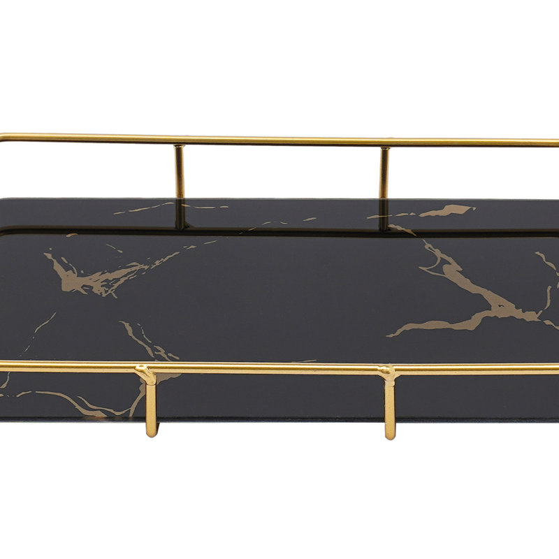 Emircan Cabinet Shelving Rack, Gold/Matte Black