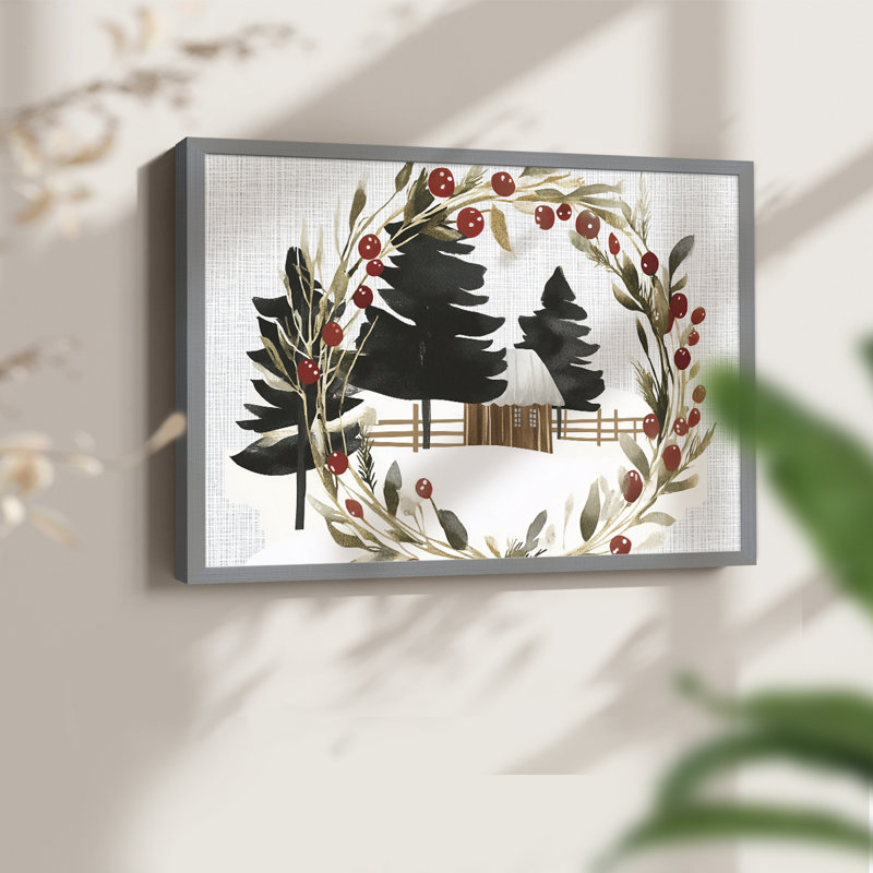 «Chirstmas Art» DCxxxix - reproduction encadrée - réversible, H 11 po x l 14 po, Gris