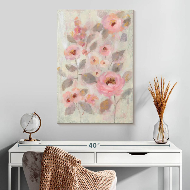 Fleurs roses expressives Avery II, H 30 po x l 20 po