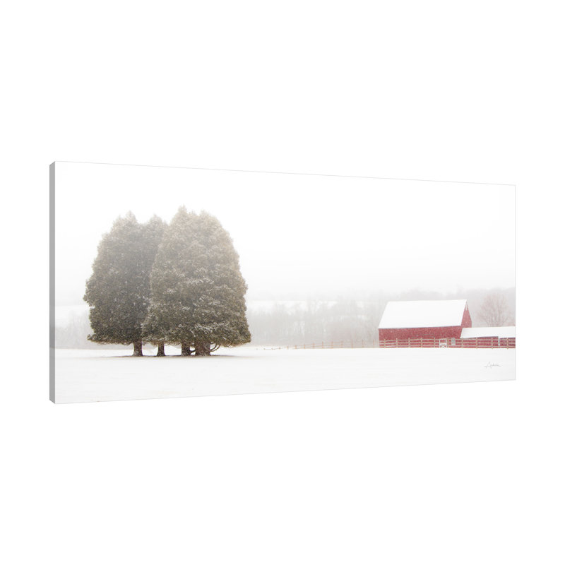 «Winter Farm», toile tendue par Aledanda, H 12 po x l 24 po x P 1,5 po