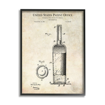 Schéma détaillé d'une bouteille de vin brevetée