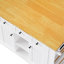Grand îlot de cuisine de 53 pouces avec rallonge, prise de courant, support de rangement interne pour porte, chariot de cuisine sur roulettes sur 5 roulettes avec 5 supports latéraux ouverts pour la cuisine, la salle à manger-1350151003