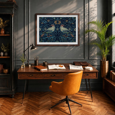 Flowers and Birds Pattern by William Morris - Framed Print