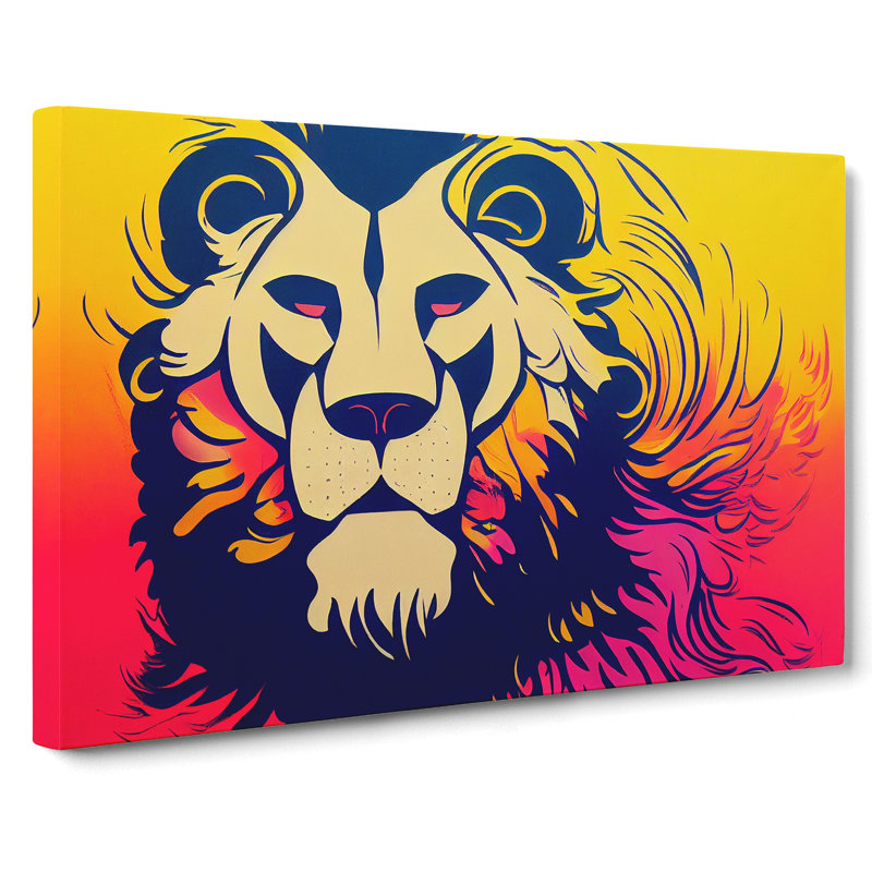 Stimulating Abstract Lion - Wrapped Canvas