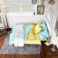 Lit plateforme double en bois massif avec tête de lit en forme de maison-696830850