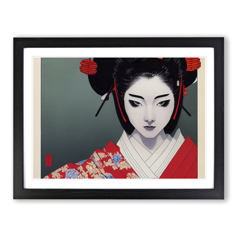 Spellbinding Geisha - Single Picture Frame Print, Black Frame, 46cm H x 64cm W