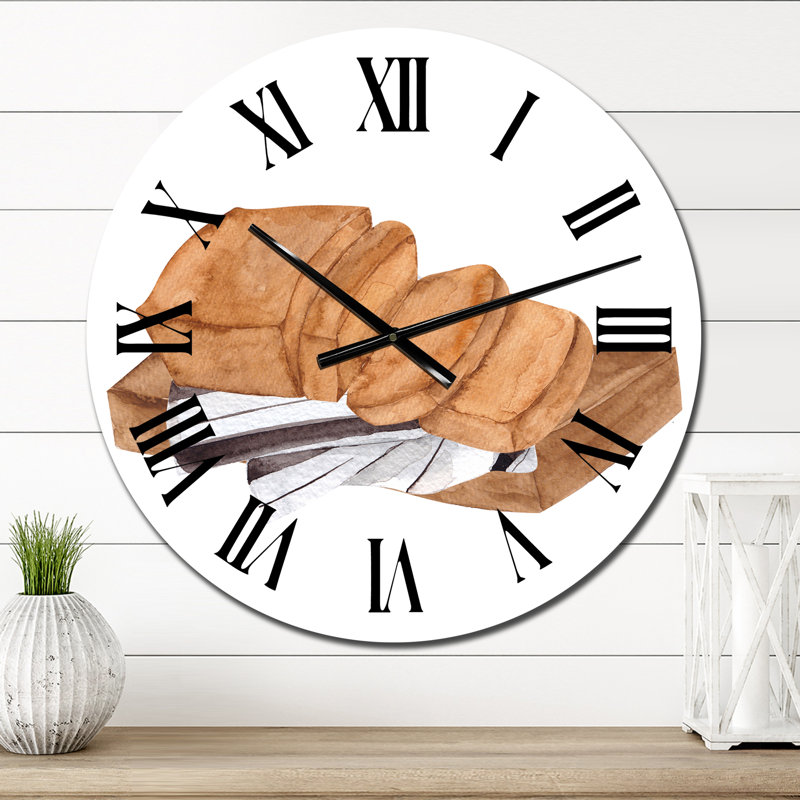 Composition de cuisine avec boissons chaudes à tarte à la citrouille - Horloge murale décontractée, Petit