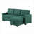 Sectional Sofa with Pull-Out Sleeper &amp; Storage Chaise | Removable Cushions | Linen Sage Green-124536099