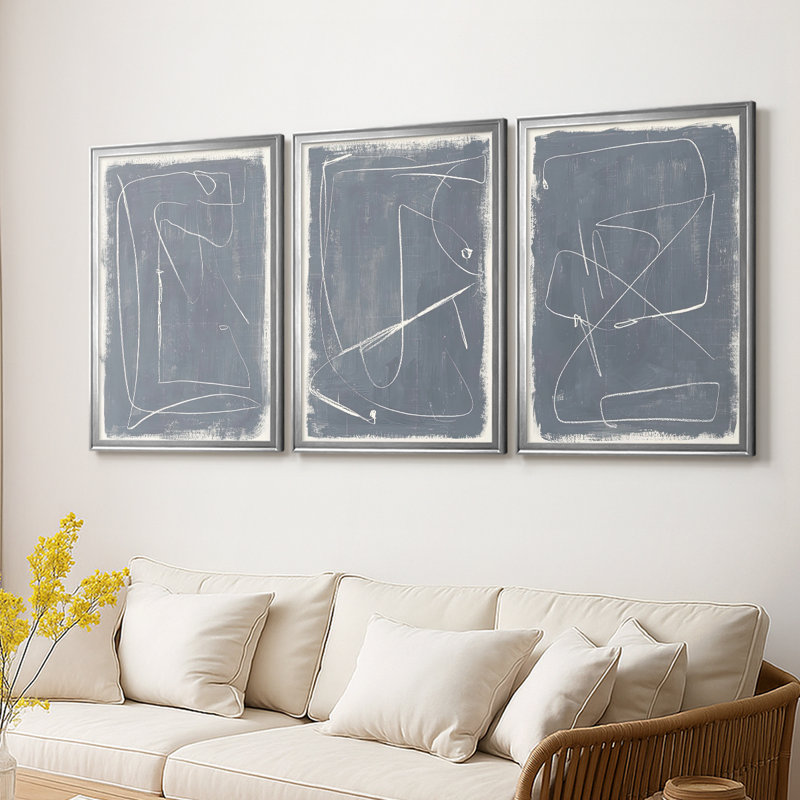 Kinetic Imprint I - Toile tendue avec châssis sur mesure - 3 pièces