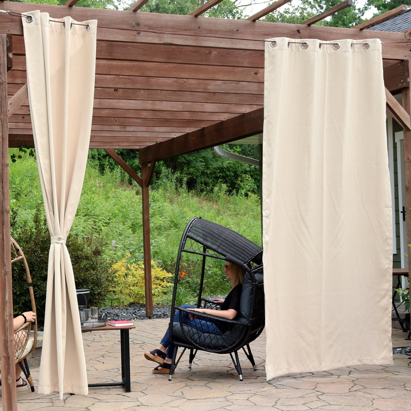 Kayenta Solid Blackout Indoor or Outdoor Curtains with Grommets - Blue - 52" x 107.5", 52" W x 107.5" L, Blue