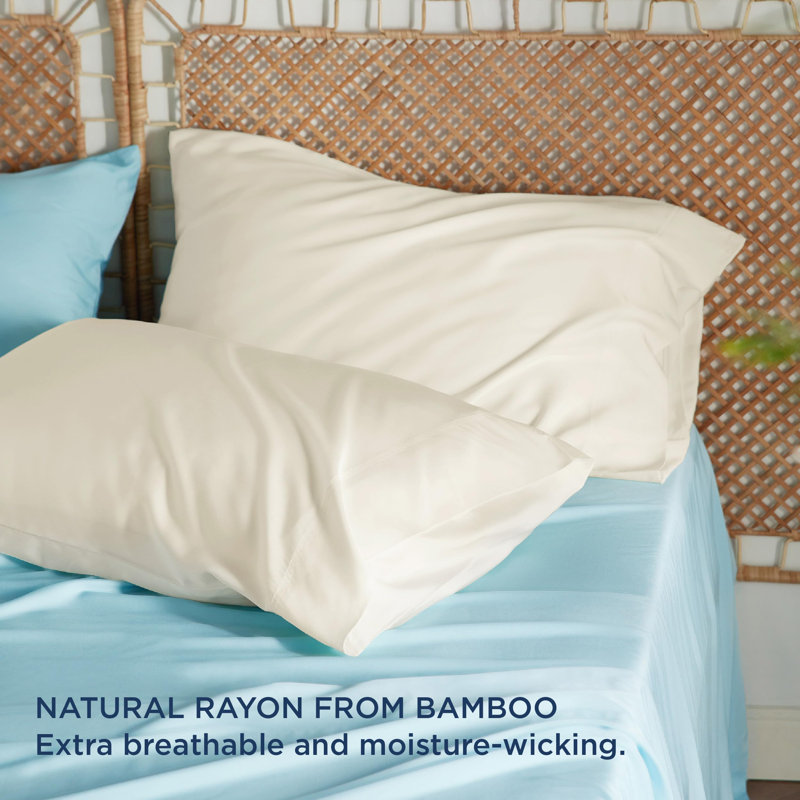 Rayon from Bamboo Pillowcase with Envelope Closure, Cream, King Pillowcase