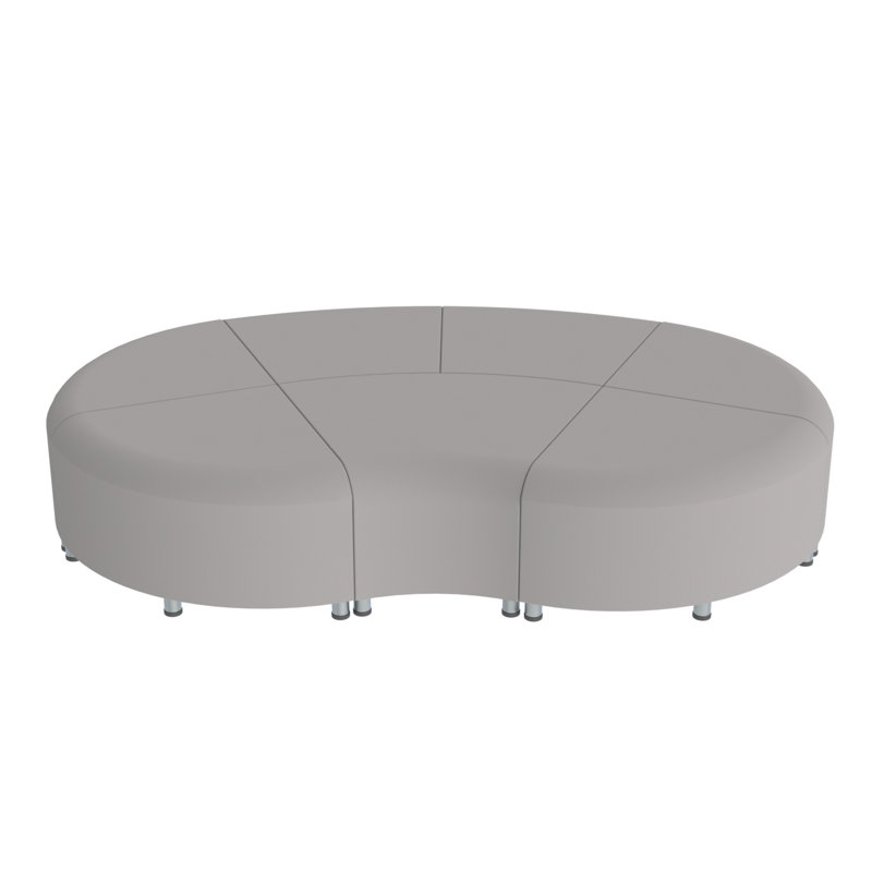 Ensemble de 7 chaises sans dossier ondulées Pro Series Connect, Gris