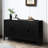 4 Doors Accent Cabinet With Adjustable Shelf, Wood Sideboard For Bedroom (Antique Black Storage Buffet Living Room-1207784743