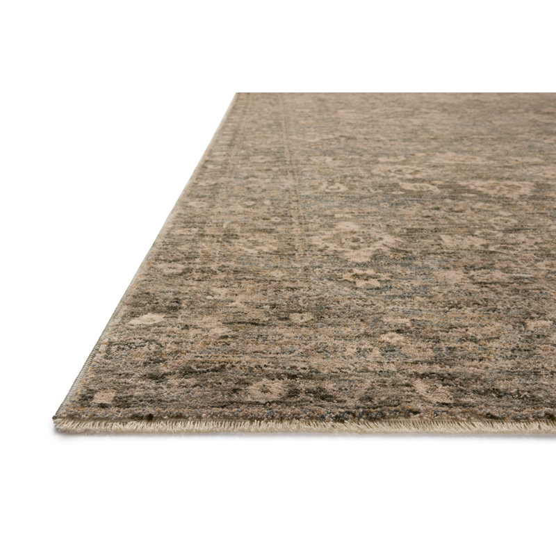 Junie Lagoon and Natural Rectangular Synthetic Area Rug