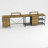 L-Shaped Desk With Power Outlets & USB-C, Industrial Computer Desk With 6 Fabric Drawers