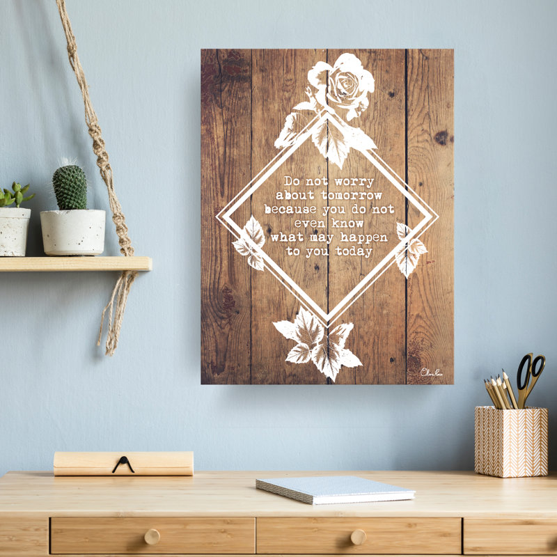« Not worry », impression sur toile tendue, H 16 po x l 12 po x P 1,5 po