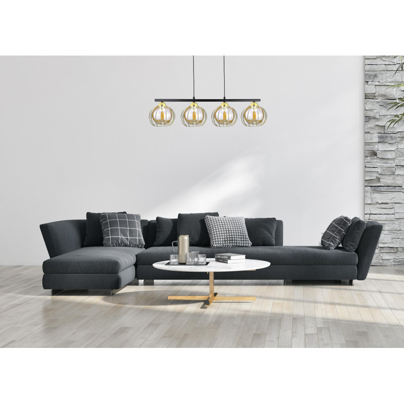 Aileana 4 - Light Kitchen Island Pendant, Black/Gold