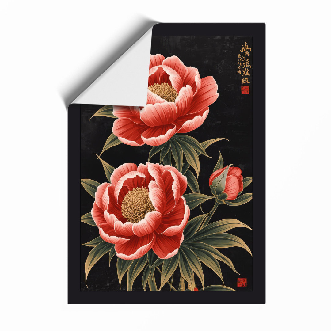 Peonies in Bloom Japandi Framed Art Print