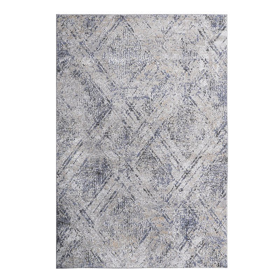 Loom & Luxe Collection 5x7 Blue/Grey Geometric Non-Shedding Living Room, Bedroom, Dining, Home Office Stylish and Stain Resistant Area Rug