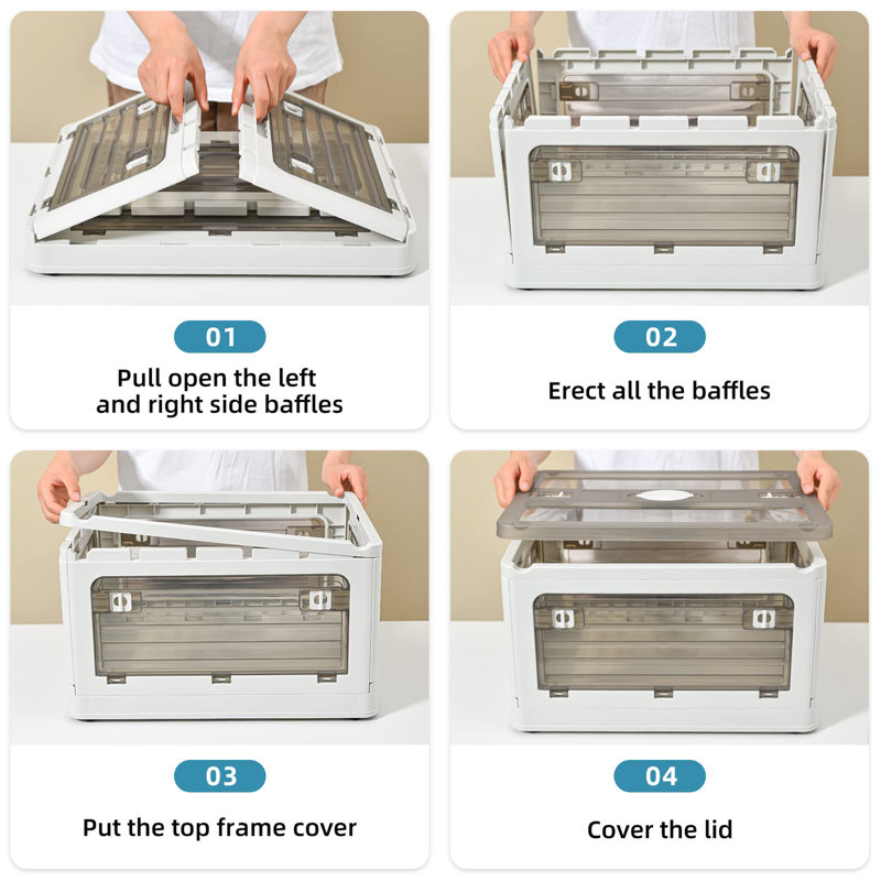 Bac de rangement Rebrilliant, Gris