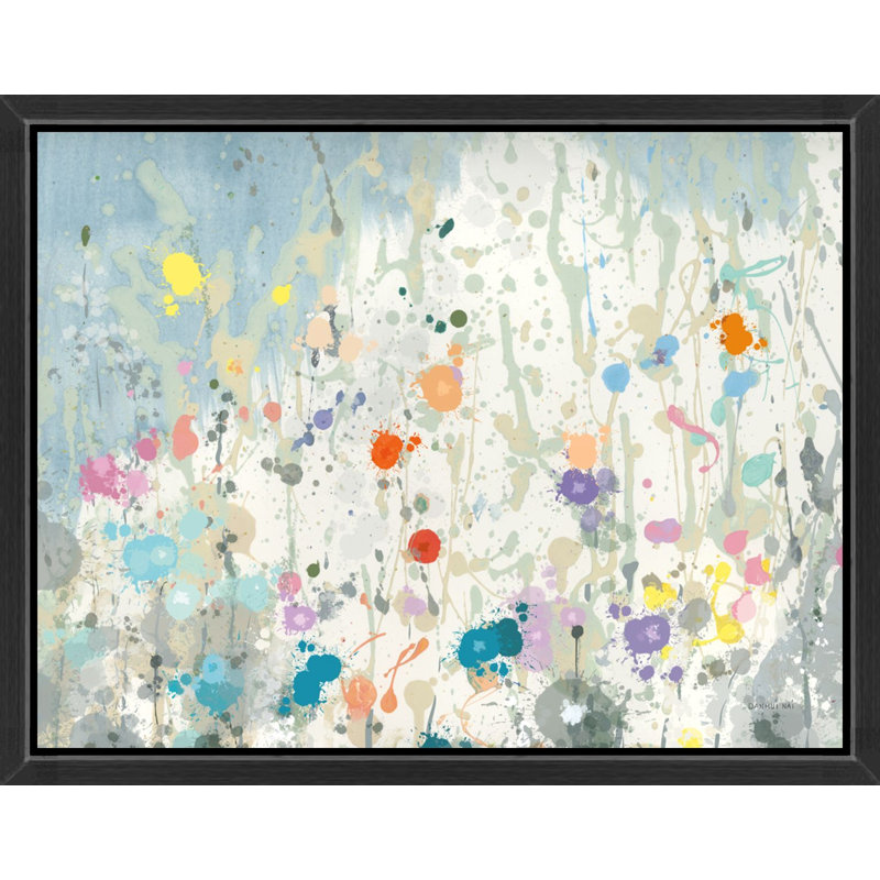 «Colorful Abstract Rainforest Splash», art mural sur toile encadré, Brown, 11" H x 14" W