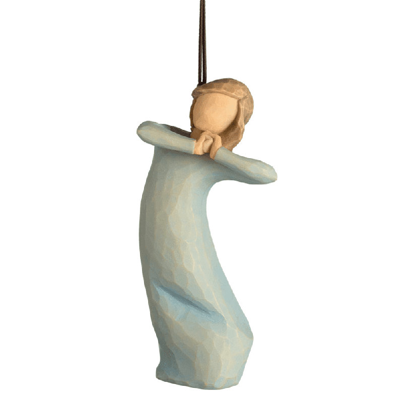 11cm Solid Colour Porcelain People Hanging Figurine Ornament