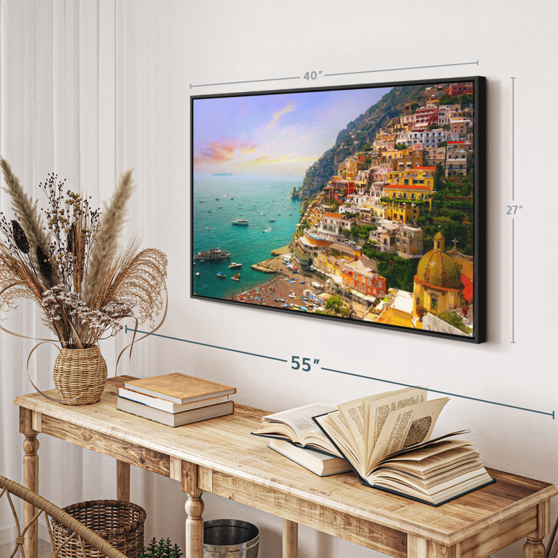 Village animé de Positano, H 27 po x l 40 po
