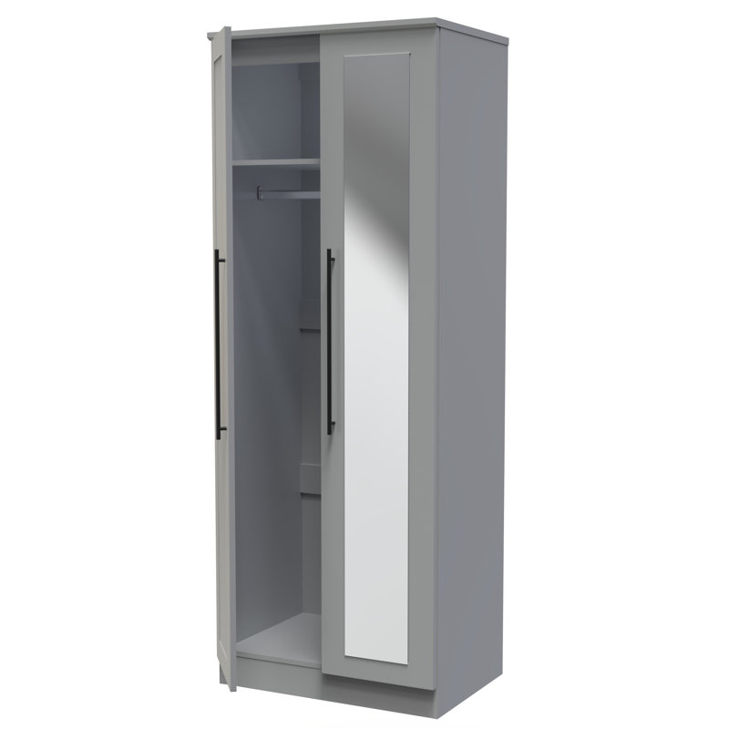 Catlee Manufactured Wood Wardrobe, Dusk Grey