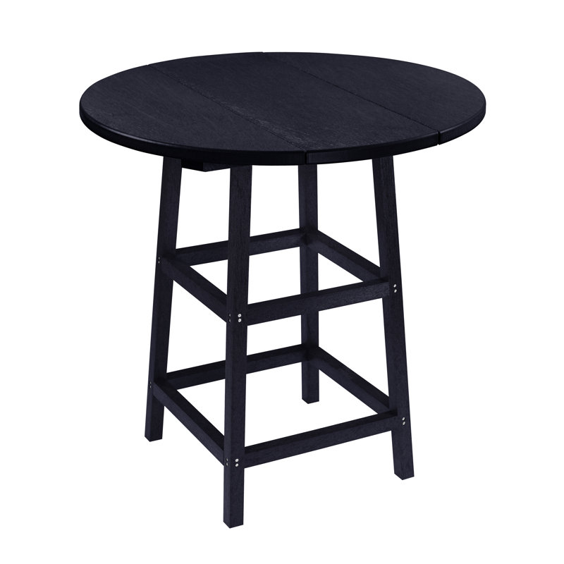 Shay Round Outdoor Bistro Table , in. W in. D, Black, 41" H x 32" W x 32" L