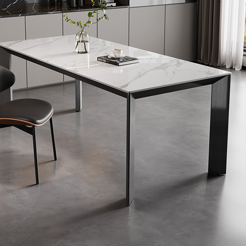 Table de salle à manger en acier inoxydable, H 29,52 po x L 78,74 po x l 31,49 po