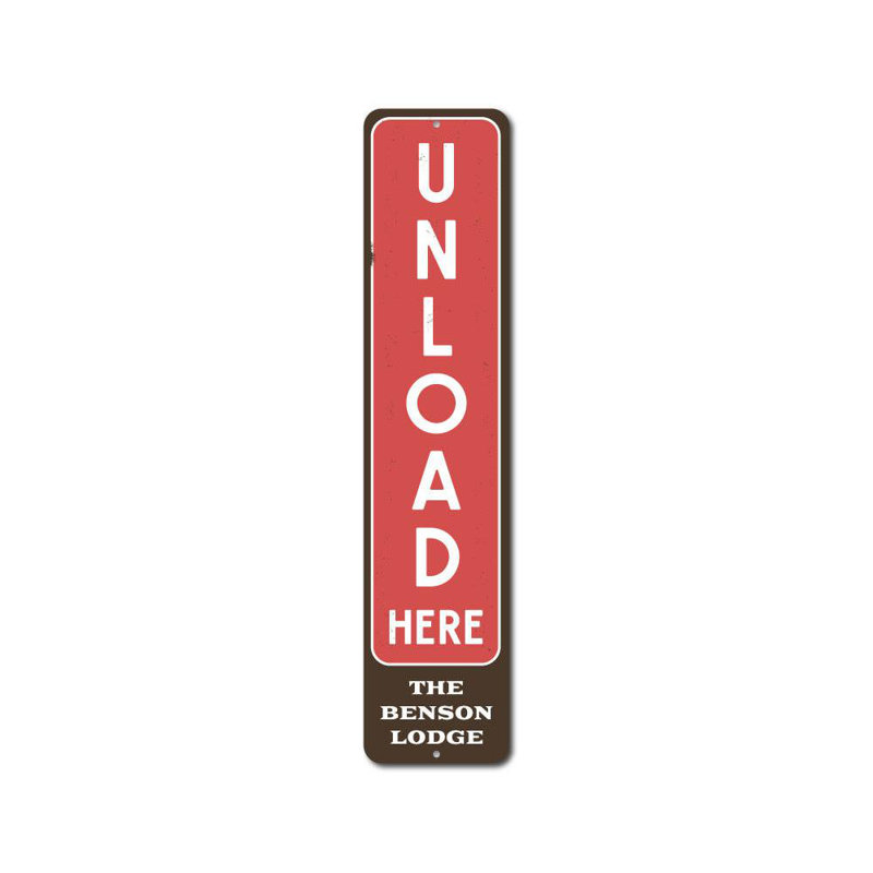 Enseigne verticale en aluminium «Unoad Here», H 4 po x l 18 po x P 0,04 po