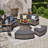 8 Piece Outdoor Patio Furniture Set, Half-moon Curved Sectional Sofa Rattan Conversation Set With Wood Armrests, 2 Half-moon Ottoman,round Table & Side Table-29976655
