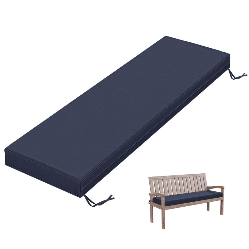 Outdoor 3.5'' Bench Seat Cushion, Available In 5 Sizes, 60" W x 18" D, Navy Blue