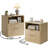 Night Stand With Charging Station, 2-drawer Fluted Bedside Table With Open Shelf, Storage Nightstand For Bedroom（Set of 2)