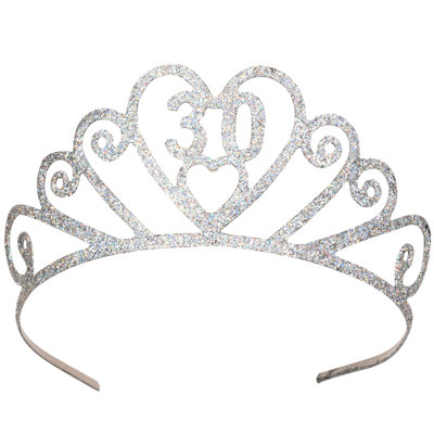Glittered Metal "30" Tiara