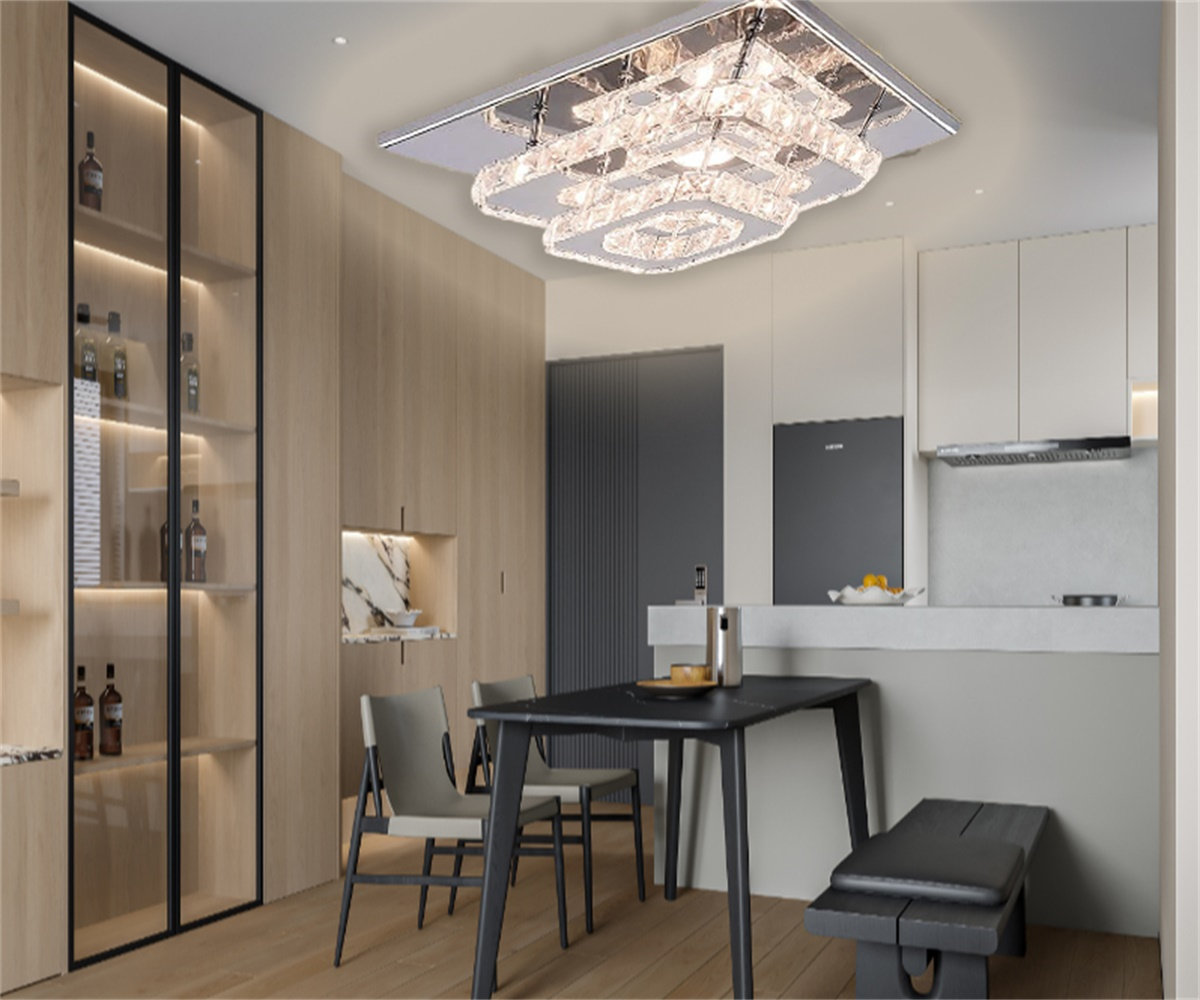 Table Embedded Light Mercer41 Mini Pendant Light LED Crystal Pendant Light 2-Layer Embedded ...