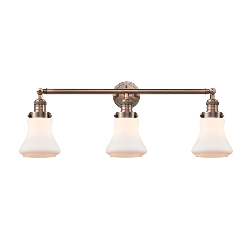 Edda 3 - Light Dimmable Vanity Light, Antique Copper, Matte White, 6 Watt Vinage LED Bulb