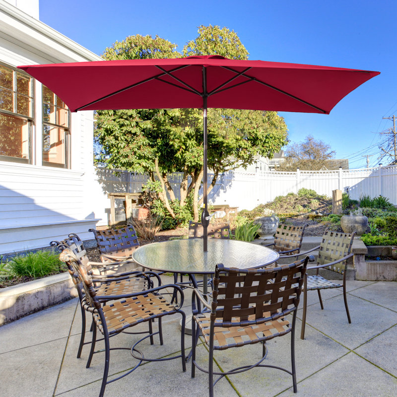 Parasol de marché rectangulaire 120 po x 78 po Dorace, Rouge