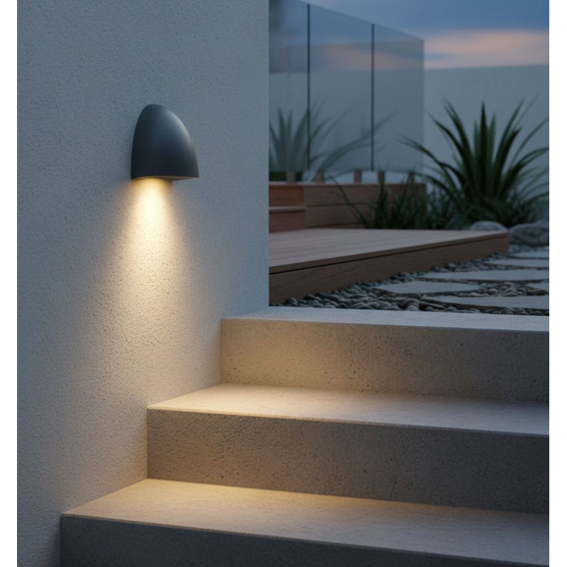 Graphite 10cm H Integrated LED Outdoor Sconce