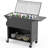 Matte Grey Patio Rolling Cooler With Side Table Boards And Cupboard Function