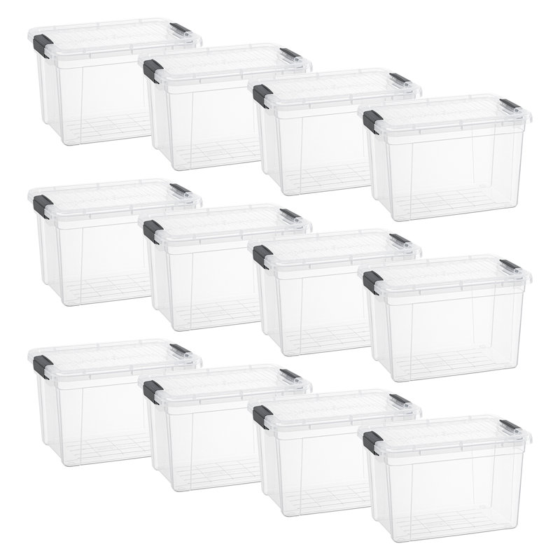  2.4 Qt. Clear Mini Storage Bin with Lid, Plastic Organizing Storage Box for Home, 12 Pack, 2.4 Qt.