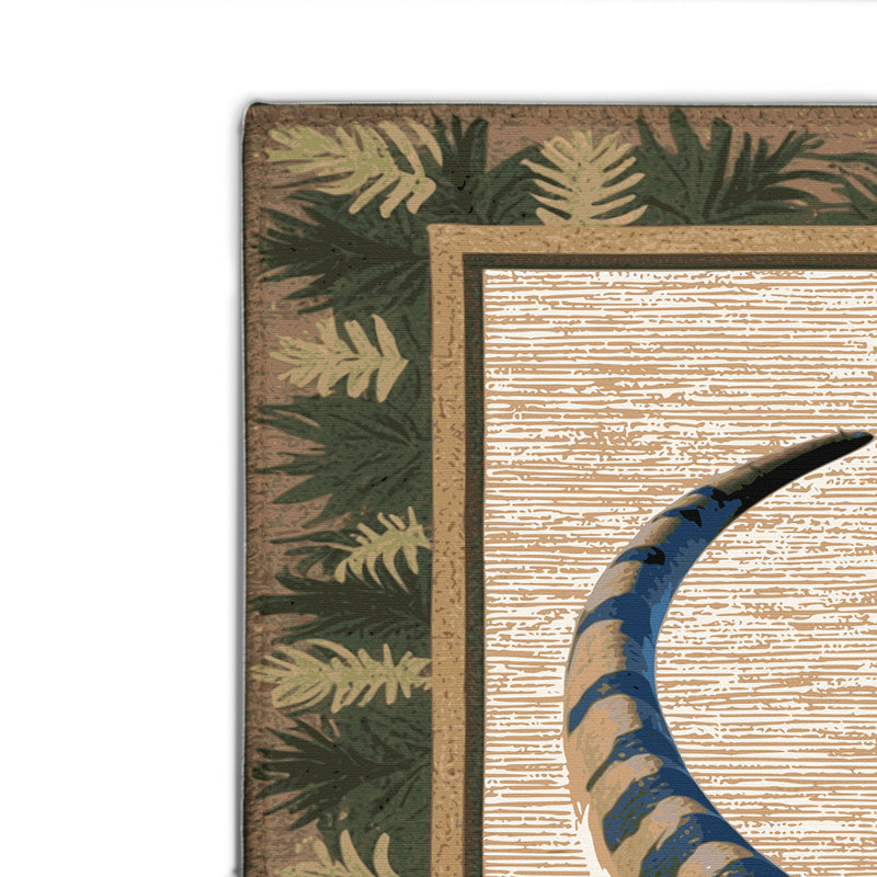 Tapis intérieur et extérieur beige Dinosaurs, Rectangle 4pi x 6 pi