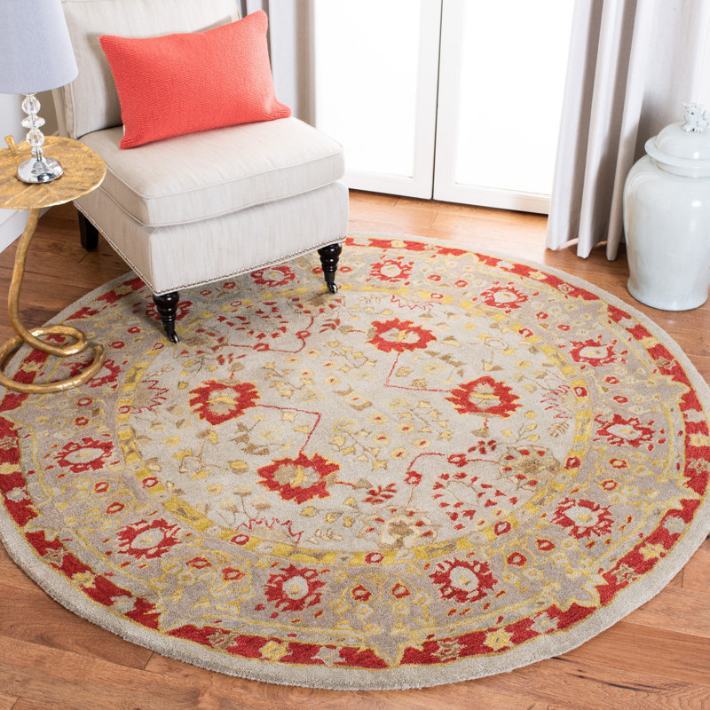 Tingley Hand Tufted Wool Pile Oriental Rug, Round 6'