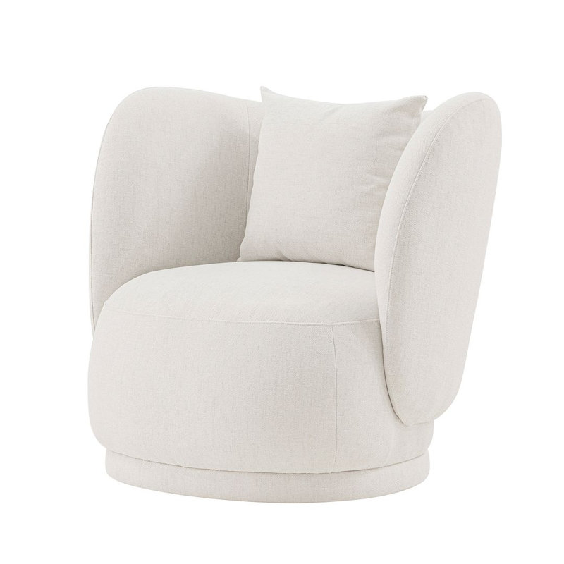 Fauteuil demi-tonneau Siri, Crème ; lin