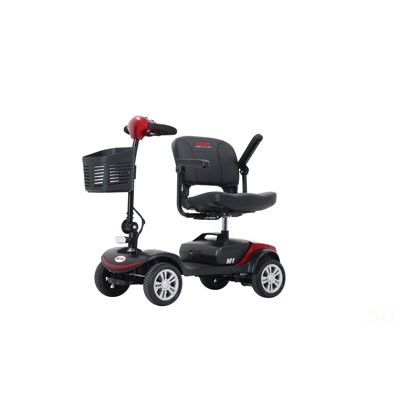 Four Wheels Compact Travel Mobility Scooter With 300W Motor For Adult-300Lbs, RED